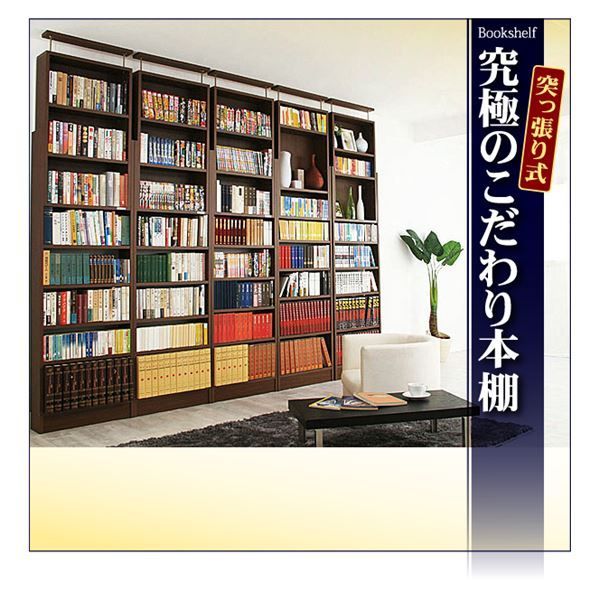 本棚 ブラウン 究 のこだわり本棚!突っ張り式! 代引不可