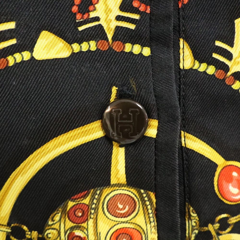 HERMES (エルメス) Parures Des Sables セリエボタン シルク半袖