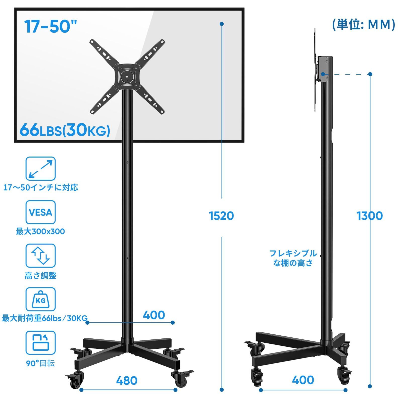 省スペース VESA300X300mmまで