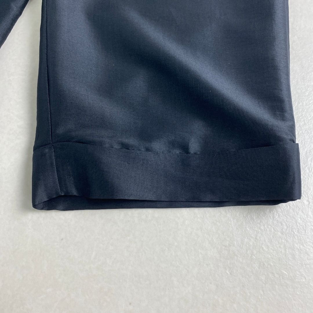 イッセイミヤケ スラックス ワイドパンツ シルク混 ブラック S ISSEY MIYAKE NOITHATQUANGTHANH_NET