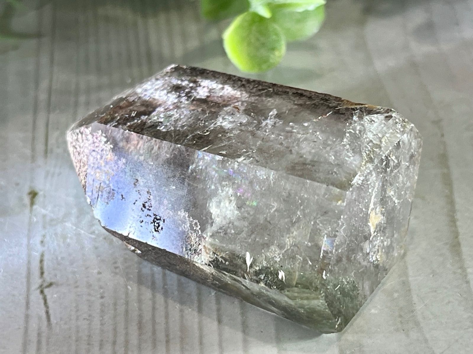 レインボー ガーデンクォーツ ポイント 水晶 クリスタル 原石 グリーン