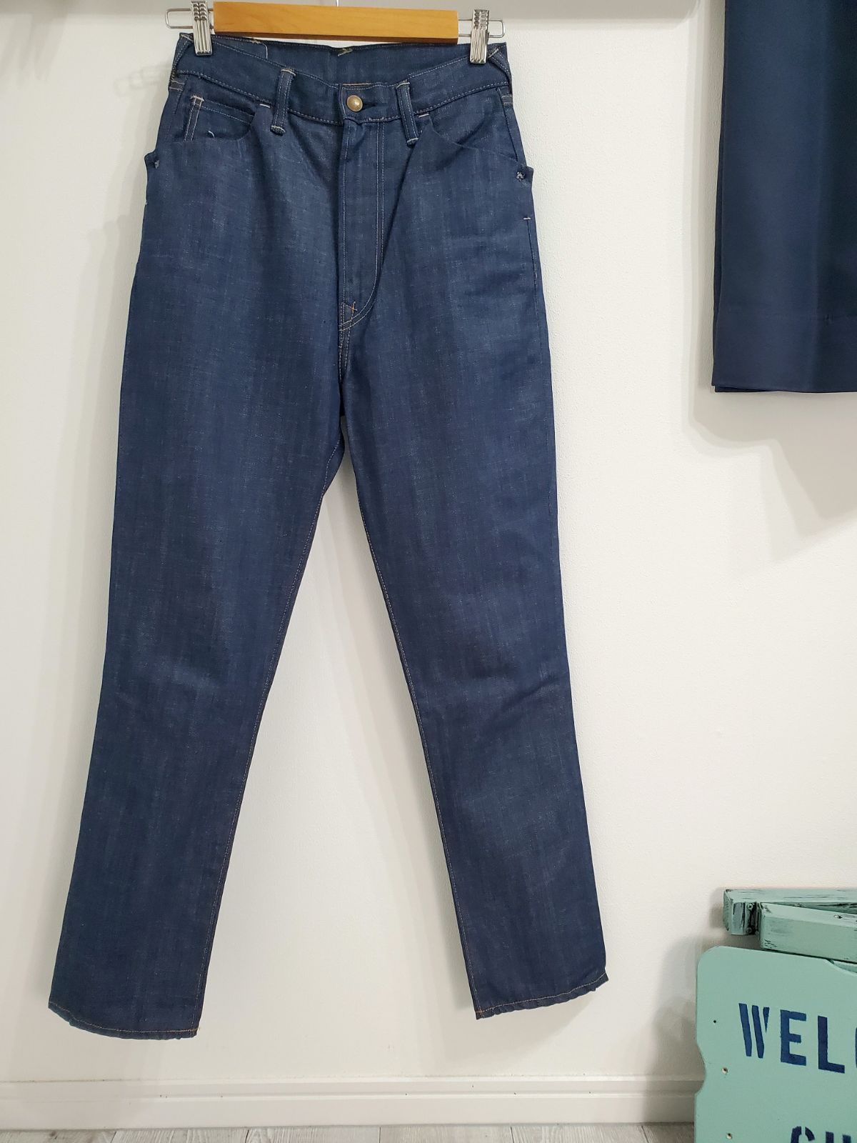 45rpm□極美品 16年 AD3000 藍茜比女 ONE WASH 天然藍染めデニム Size1