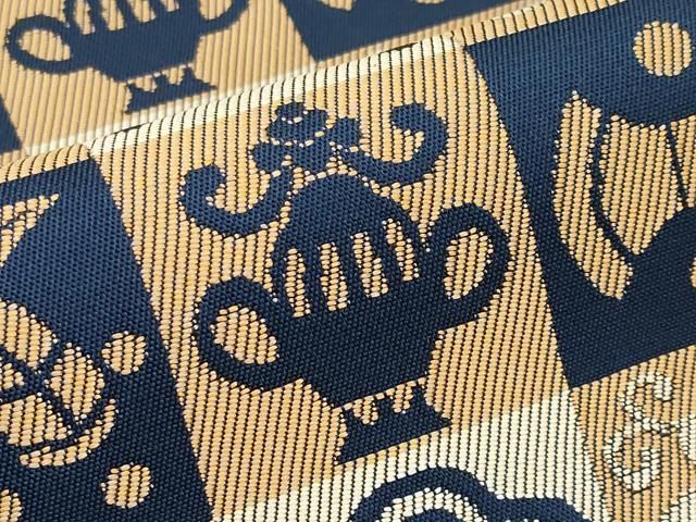 平和屋着物□極上 龍村美術織物 たつむら 六通柄 本袋帯 石畳吉宝文