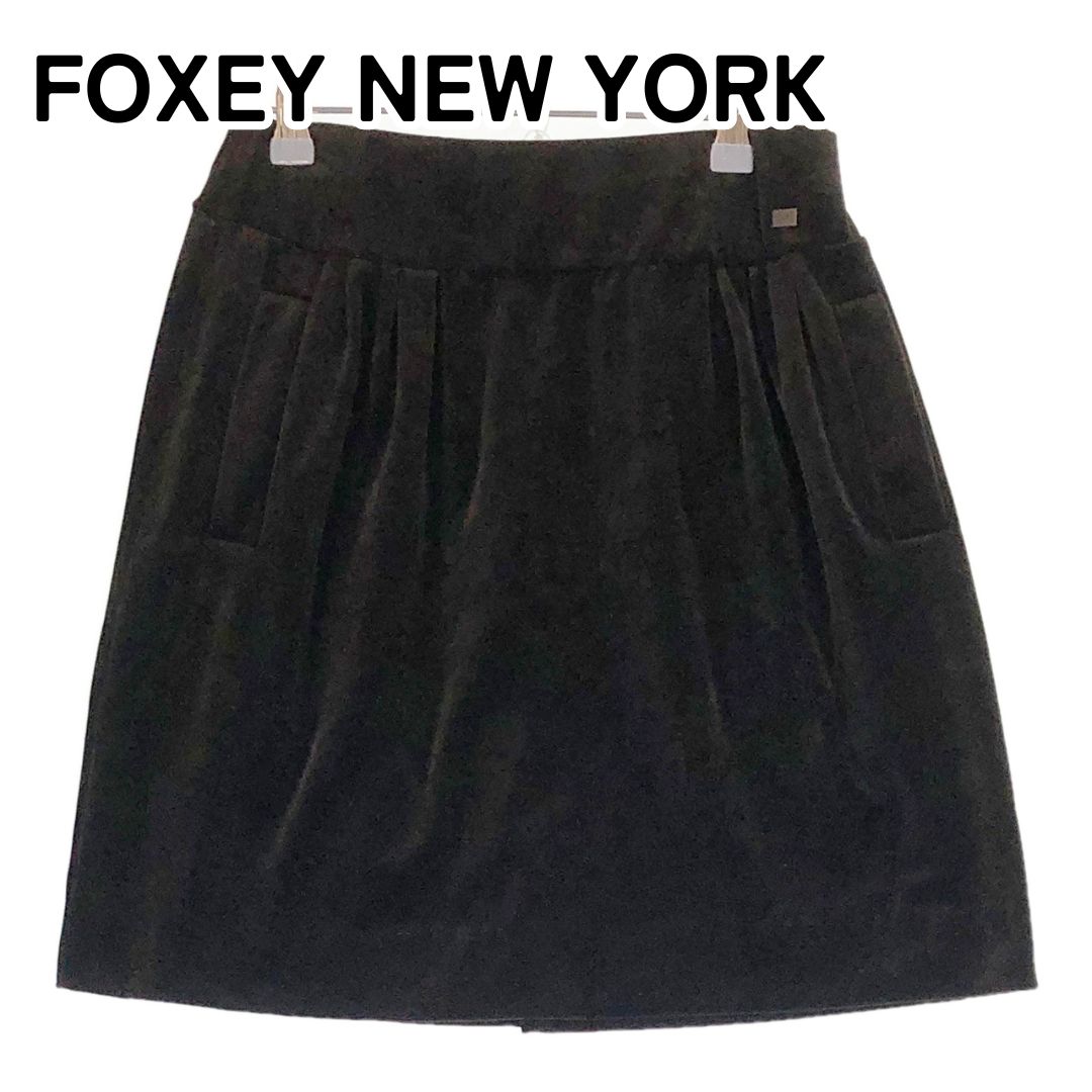 FOXEY NEW YORK フォクシーニューヨーク 40 L相当 ブラック 黒 ベルベットミニスカート ベロア調ミニスカート - メルカリ