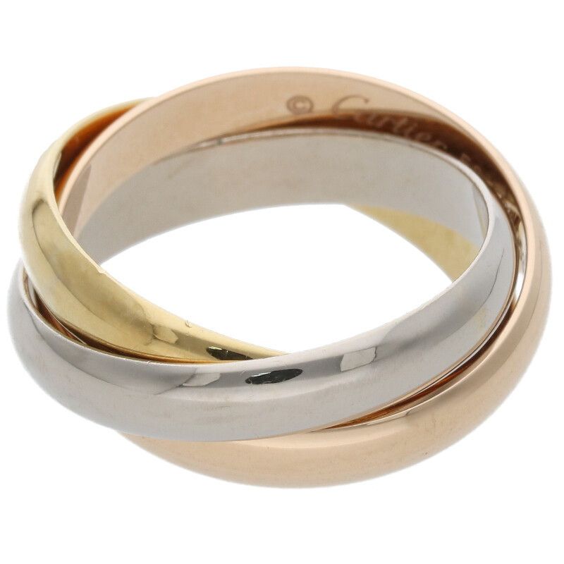 極美品 カルティエ トリニティリング 750 K18YG WG PG ♯53 楽天市場】カルティエ【Cartier】K18YG/PG/WG トリニティリング