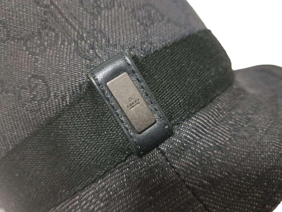 グッチ 帽子 GG柄 デニム ブラック 黒 GG ハット L メンズ レディース