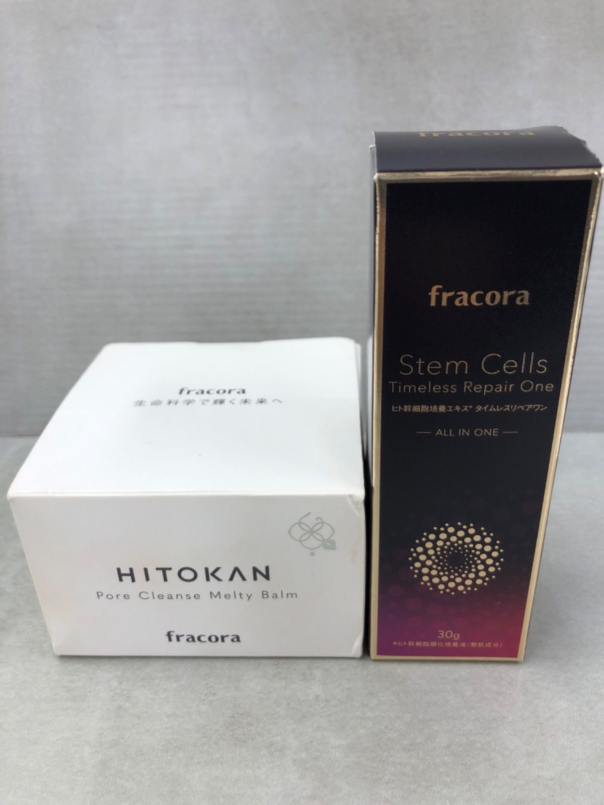 D315 fracora フラコラ ヒト細胞培養エキス タイムレスリペアワン 30g + HITOKAN ポアクレンズ メルティバーム 90g 2個セット