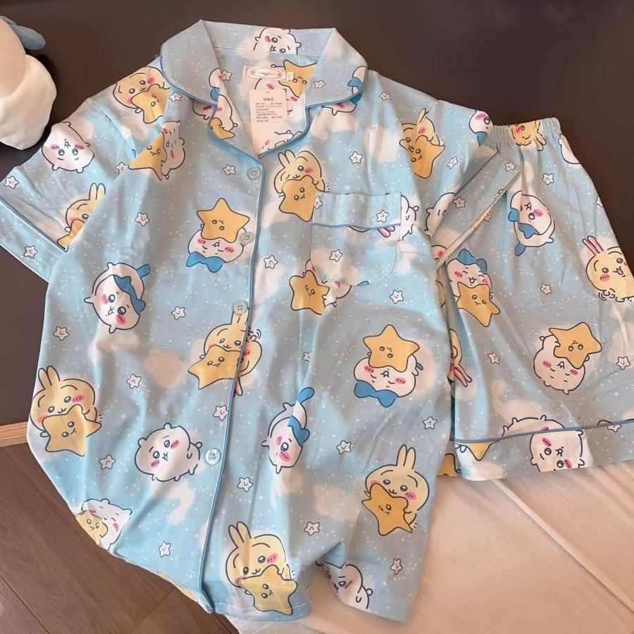ちいかわ 半袖 上下セット ハチワレ うさぎ モモンガ パジャマ