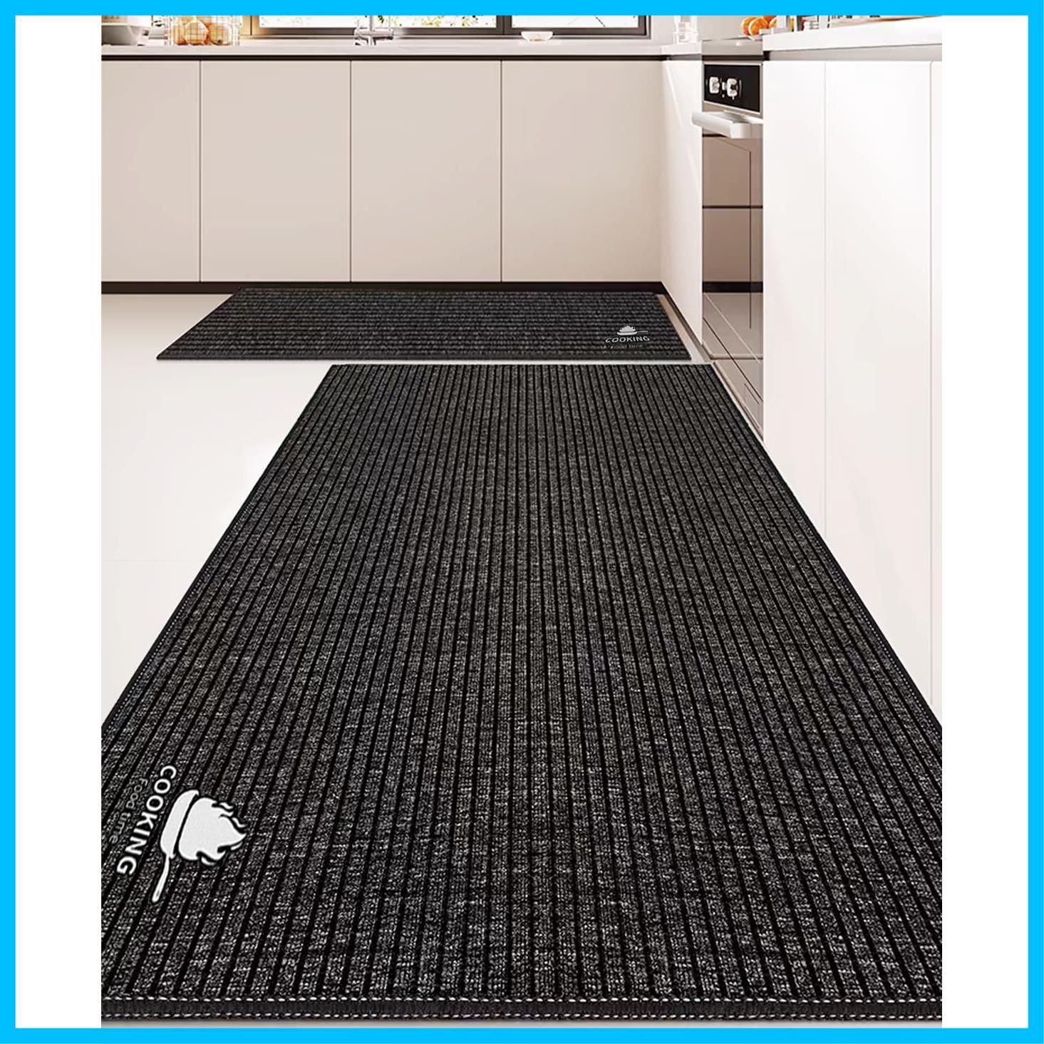 新着商品 お手入れ簡単 クッション性のある 厚さ7ｍｍ 防汚 ずれにくい 撥水 滑り止め 台所マット TPRマット 洗濯いらず 拭ける ブラック03 40 90 キッチンマット Bcrio