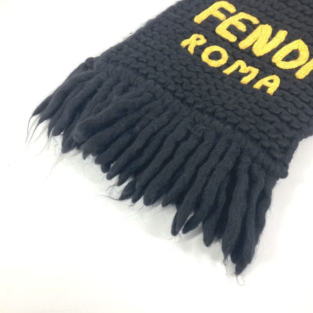 FENDI フェンディ マフラー ロゴ FXS124 ウール ブラック - メルカリ