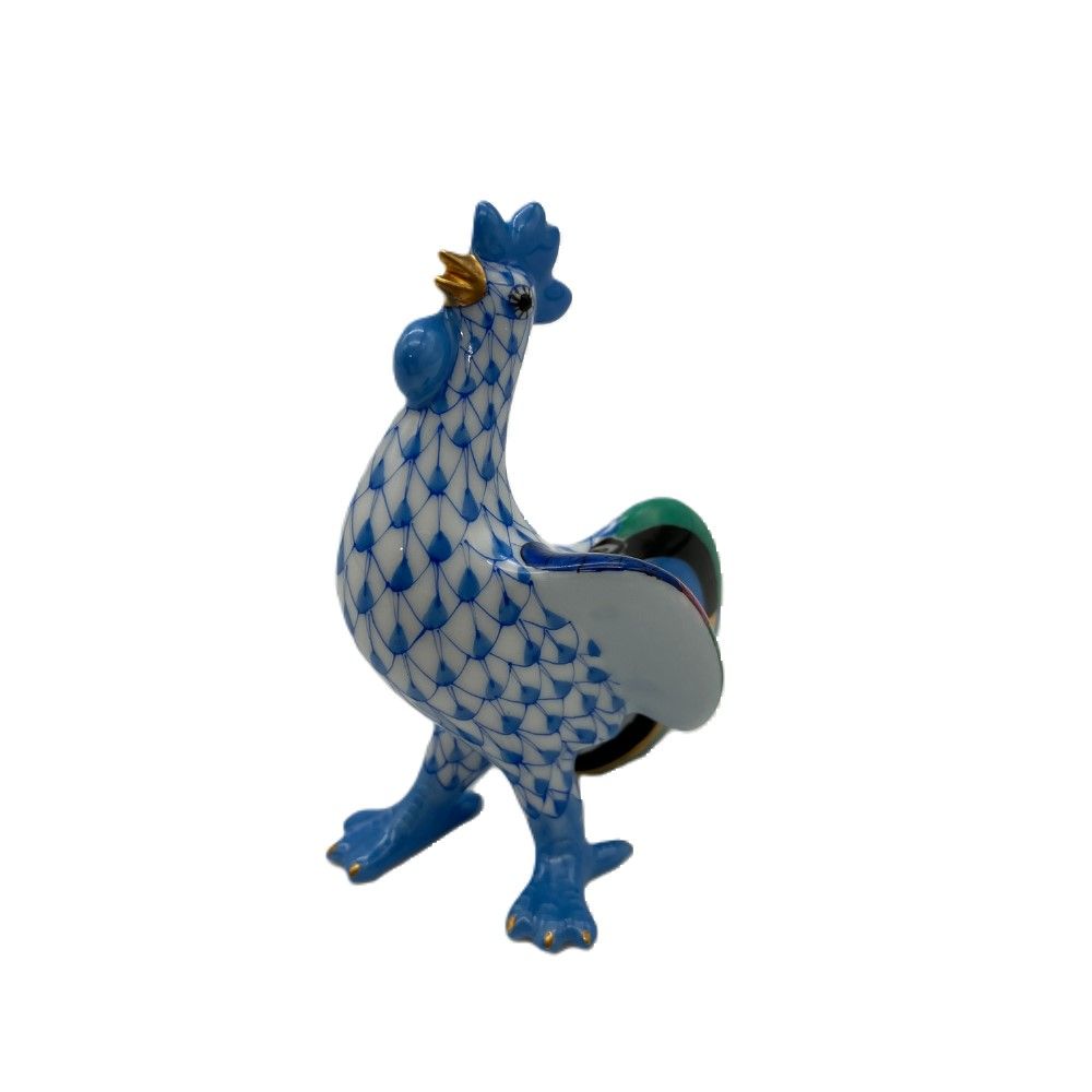 ヘレンド HEREND フィギュリン ゾディアック ZODIAC 干支 酉 2005年 オブジェ 置物 磁器 ブルー 希少【中古】