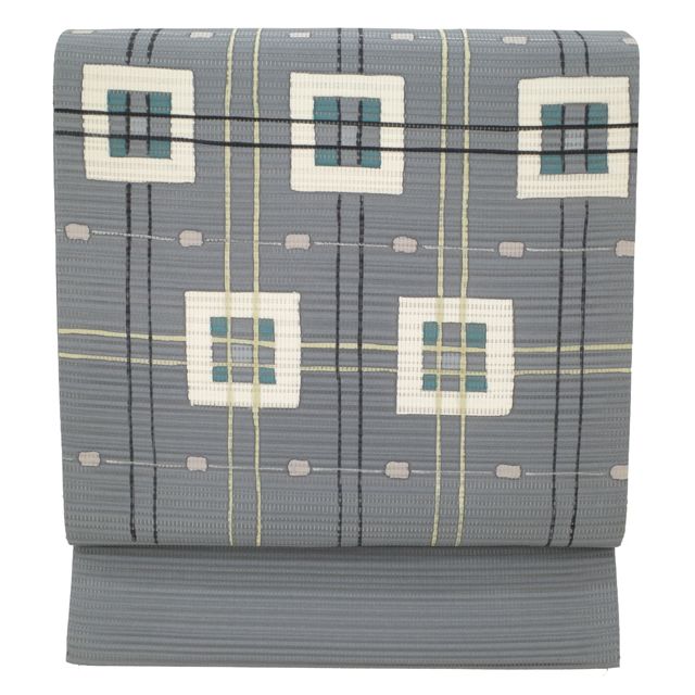 夏帯　名古屋帯　絽　正絹♥美品♥モダン　クール 夏帯 名古屋帯 絽 正絹♥美品♥モダン クール