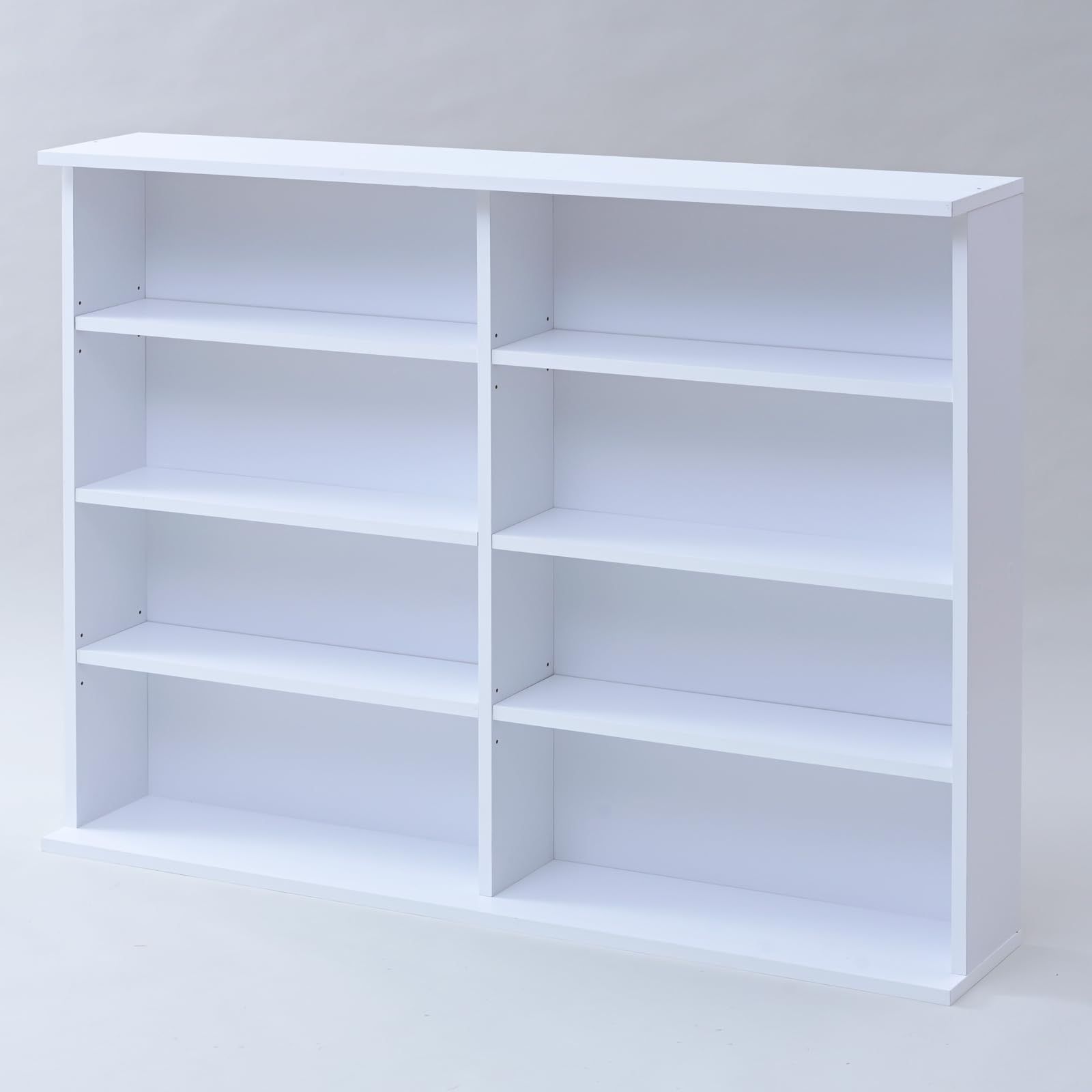 収納棚 収納ラック 本 幅120.5×奥行22×高さ92cm 組立品 連結可能 スリム ホワイト 棚板可動 大容量 CSBS-9012(WH) 本棚 [山善]