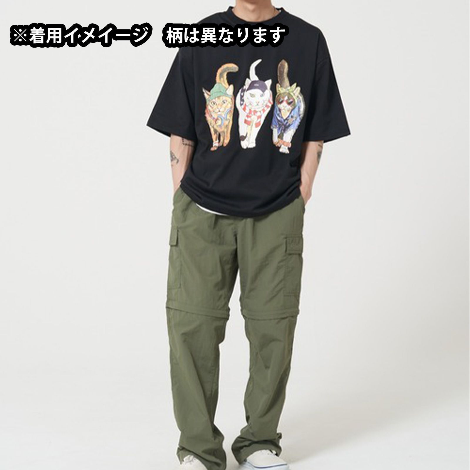 新品 CORISCO コリスコ Animal Village 猫 プリント Tシャツ