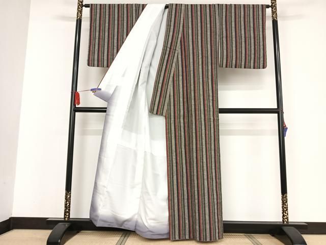 平和屋着物 上質な紬 縞 正絹 逸品 BAAM2446pk(紬、お召)｜売買された