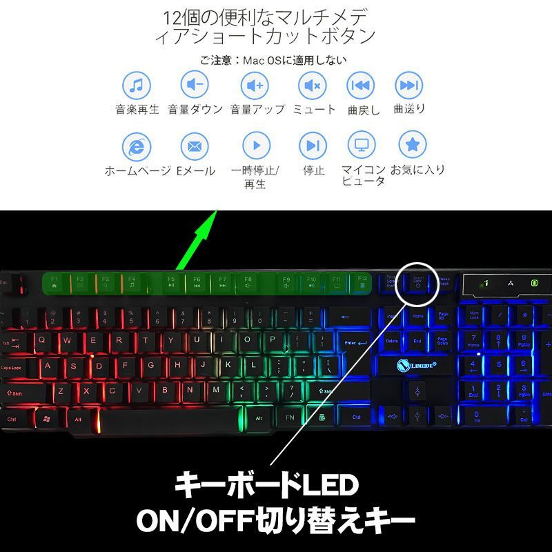 Nintendo Switch/PS4/PS3対応 ゲーム4点セット ゲーミングキーボード