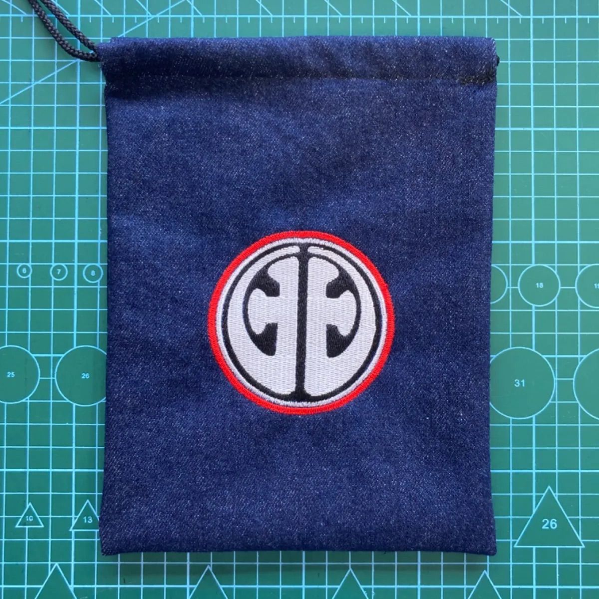 鶴原町　刺繍　町紋入り　巾着袋　泉佐野　だんじり　祭　グッズ 人気NO.1 定番 巾着袋 紋刺繍入り だんじり 祭り グッズ