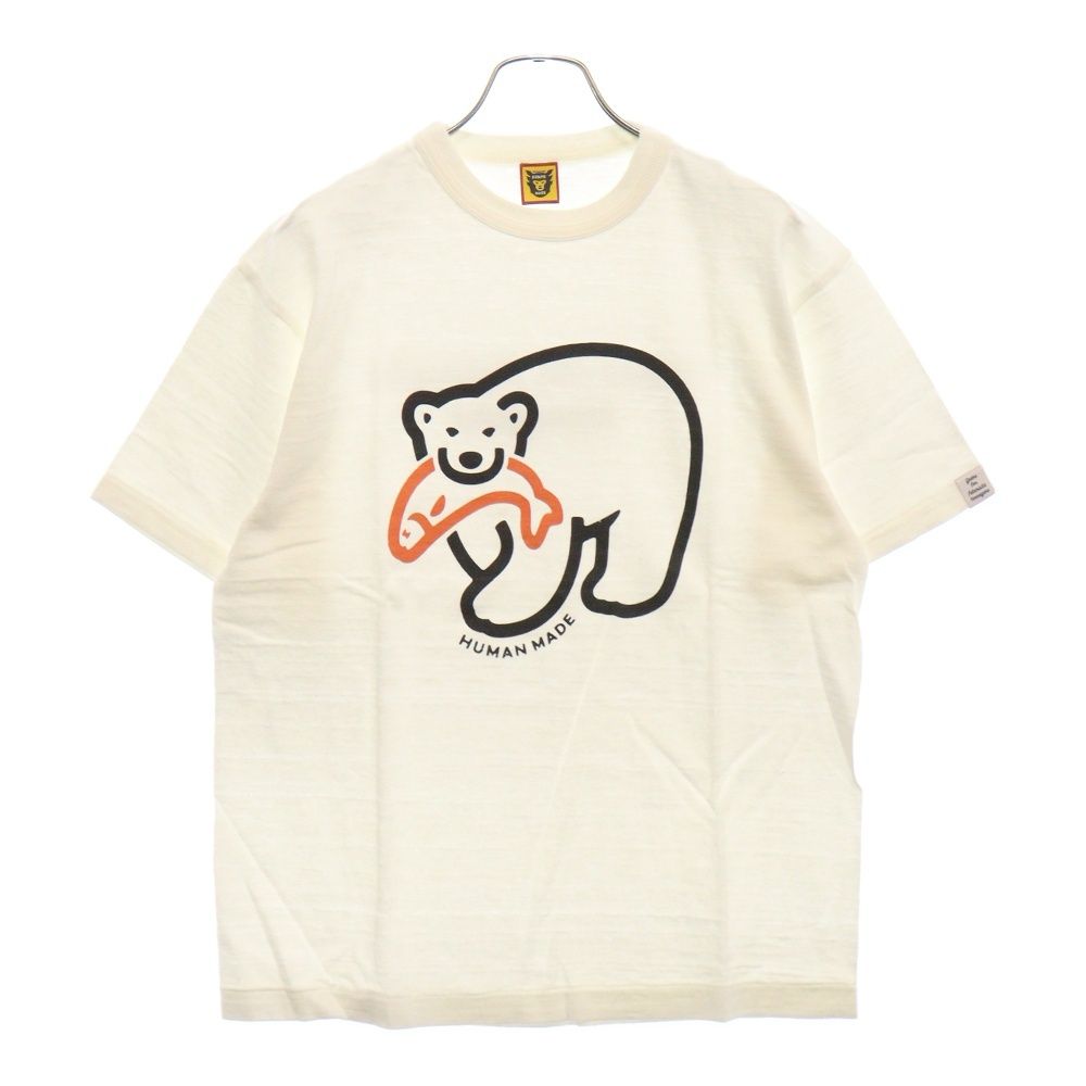 HUMAN MADE (ヒューマンメイド) Polar Bear T-shirt ポーラー ベア グラフィックプリント クルーネック 半袖Tシャツ カットソー ホワイト HM23TE006