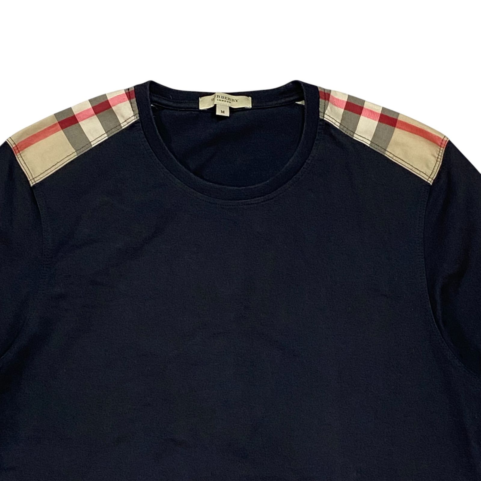 バーバリーロンドン☆デカロゴ　半袖Tシャツ　ブラック　ノバチェック　XL 90s BURBERRY バーバリー ロンドン 半袖 Tシャツ M ブラック