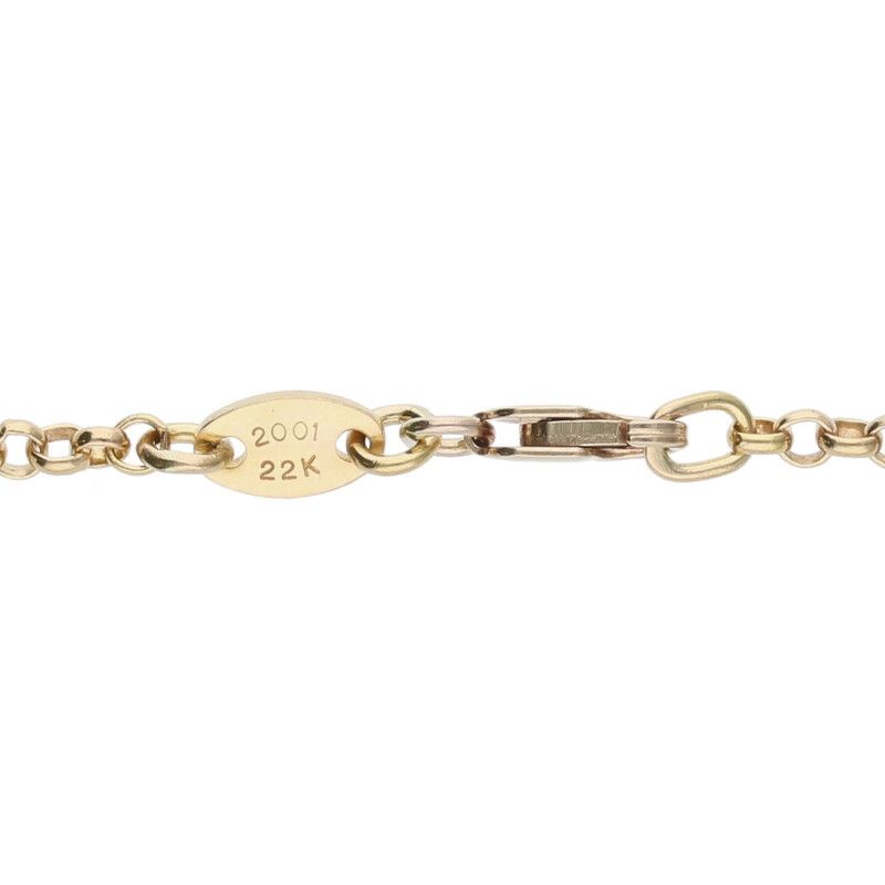 クロムハーツ 22k ゴールド ロール チェーン ネックレス 76cm クロムハーツ 22k ゴールド ロール チェーン ネックレス 76cm