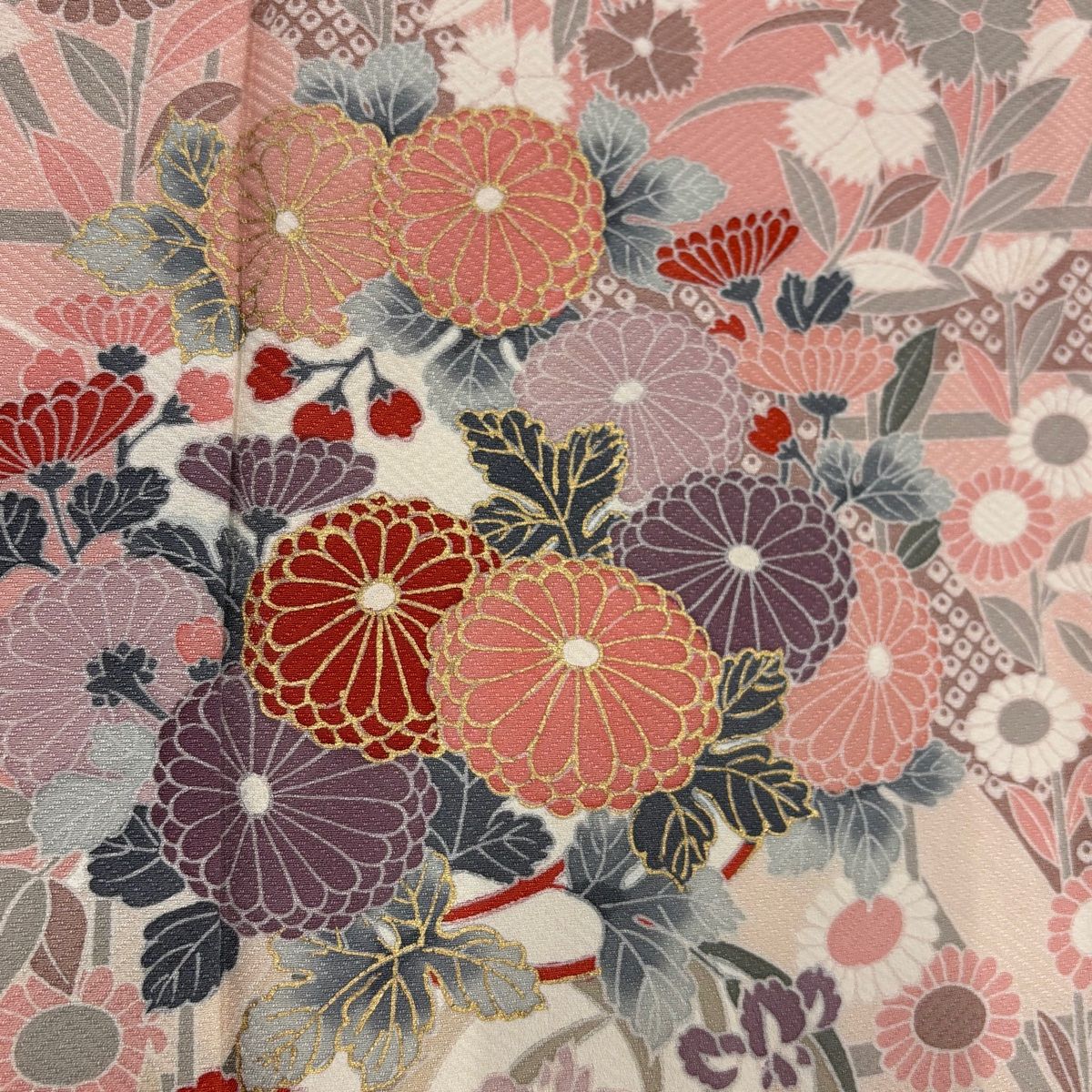 ★専用★未使用品 訪問着 枝花 くすみ紫 枝花 綸子 金彩 身丈162.0cm 楽天市場】訪問着 身丈157.5cm 裄丈67cm M 袷 五葉つつじ 落款