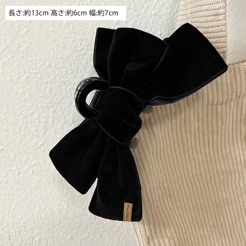 スグリ ベルベットリボンヘアバンド ヘッドアクセサリー ブラック d