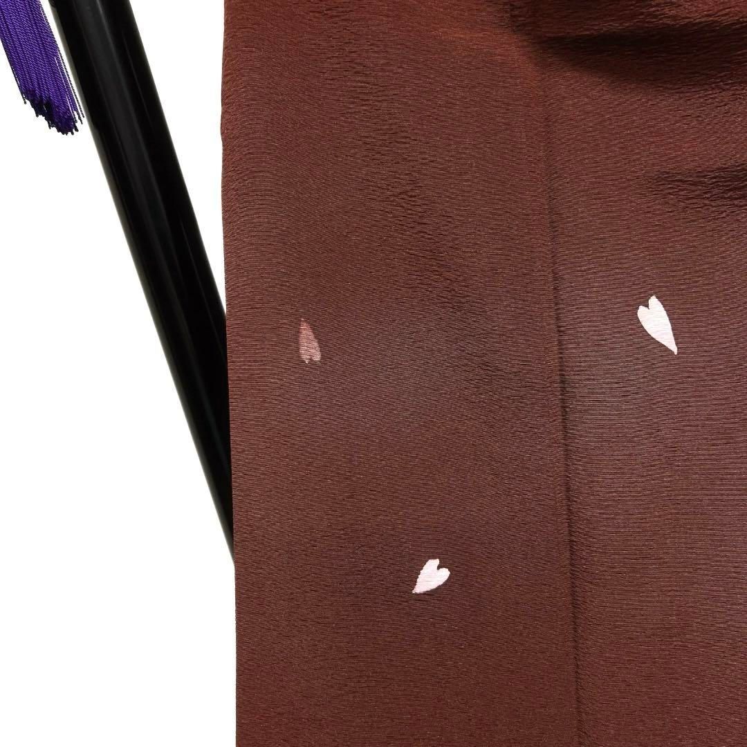 小紋 桜の花びら 桜吹雪 ブラウン お洒落 着物 014a d - メルカリ 