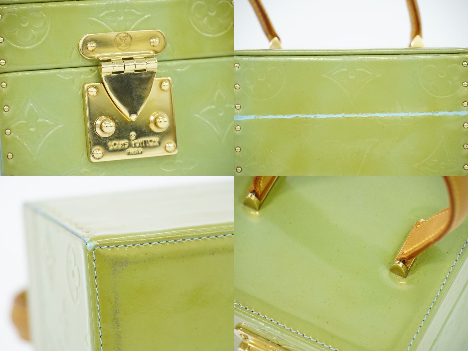 ルイヴィトン LOUIS VUITTON LV ブリーカー ヴェルニ レザー バニティ 