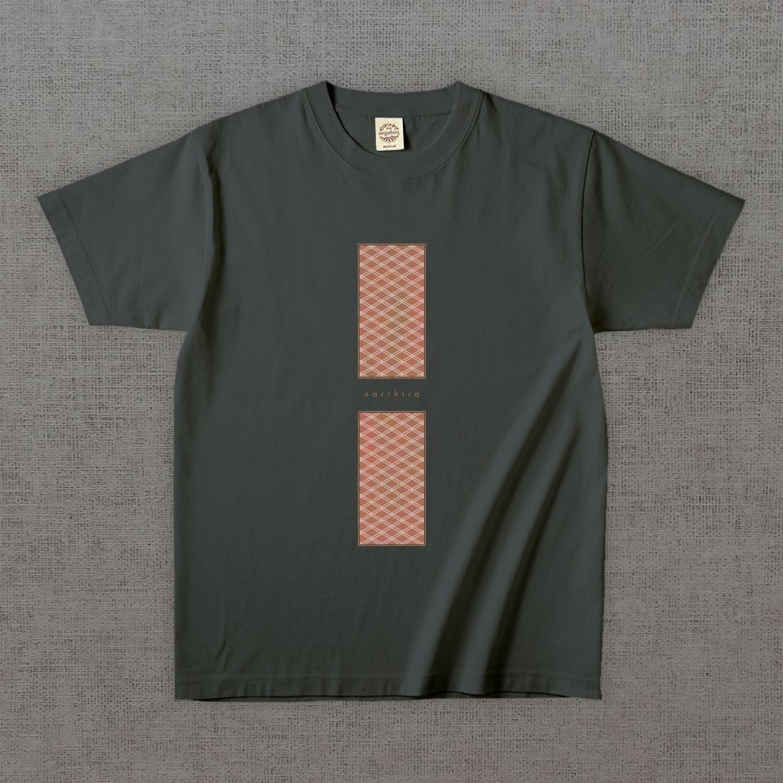 和柄Tシャツ　業平格子 -彩・角-