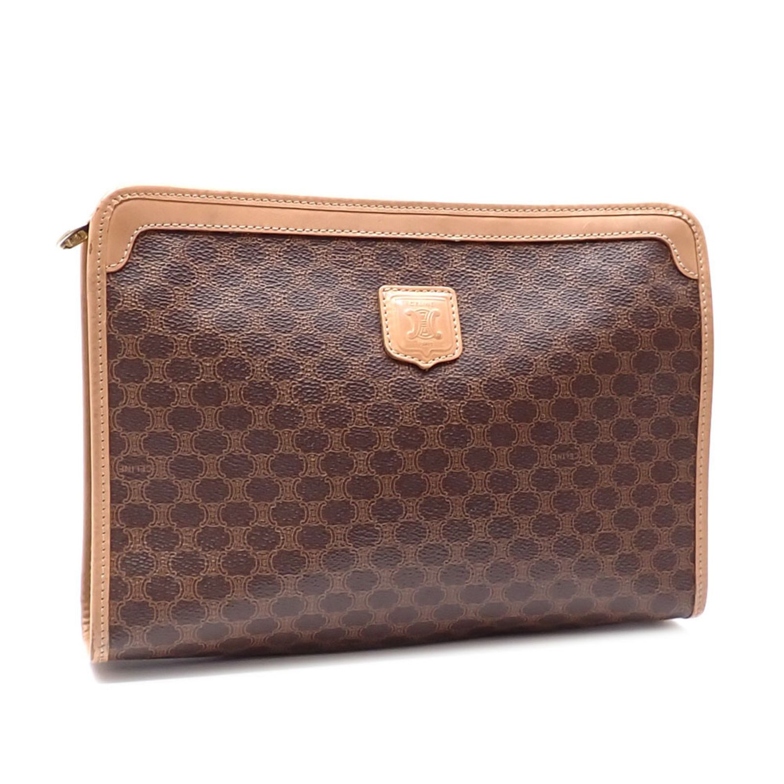 CELINE セリーヌ マカダム クラッチバッグ レザー PVC ブラウン系 CELINE - CELINE セリーヌ M13 セカンドバッグ クラッチバッグ