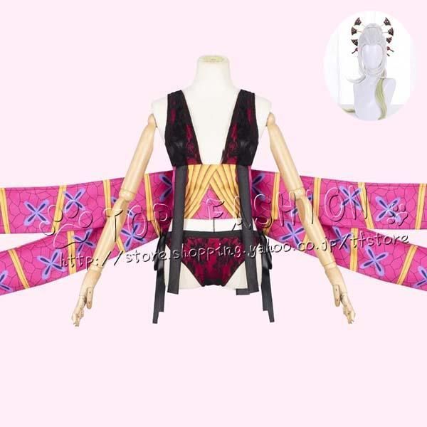 鬼滅の刃 堕姫 だき コスプレ衣装 簪付き 上弦の陸 十二鬼月 きめつのやいばグッズ コスチューム cosplay イベンド仮装 撮影 ハロウィン BJ1003ML02