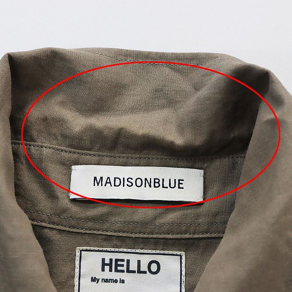2020SS MADISON BLUE マディソンブルー Hampton ハンプトン ワークシャツ S/カーキ ブラウス トップス【2400013397285】