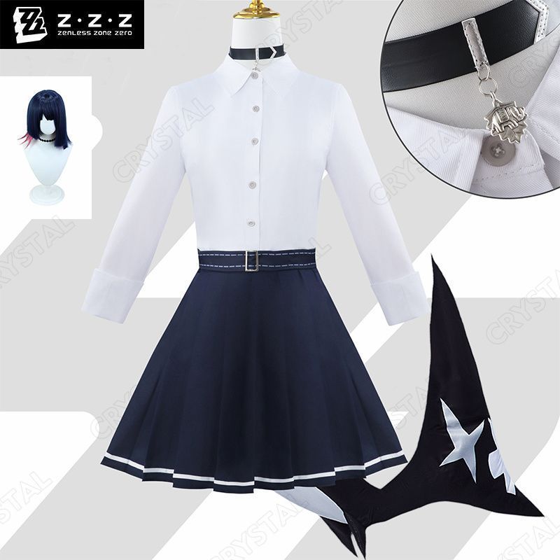 ゼンレスゾーンゼロ エレン ジョー コスプレ衣装 ウイッグ付き JK制服 Zenless Zone Zero ヒロイン Ellen Joe コスプレ衣装 ドレス コスチューム ハロウィン クリスマス 制服 大人 子供 cosplay イベント