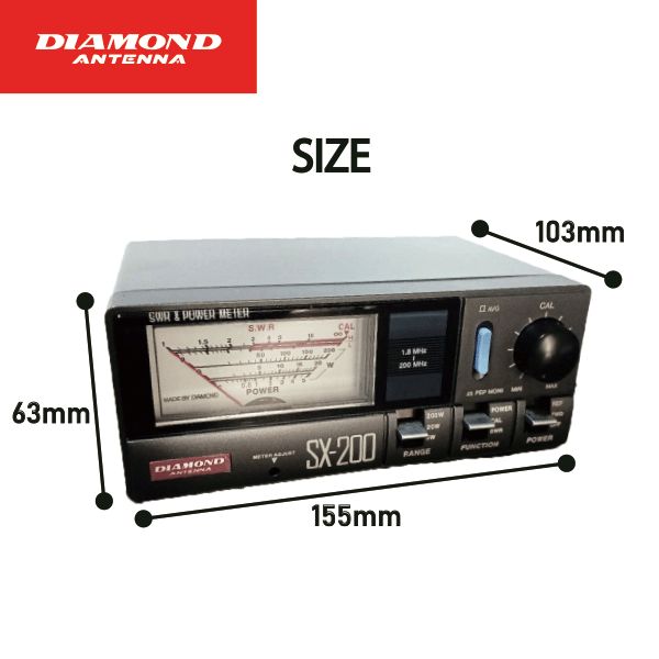 ダイヤモンドアンテナ SX-200 通過形SWR パワー計 1.8～200MHz