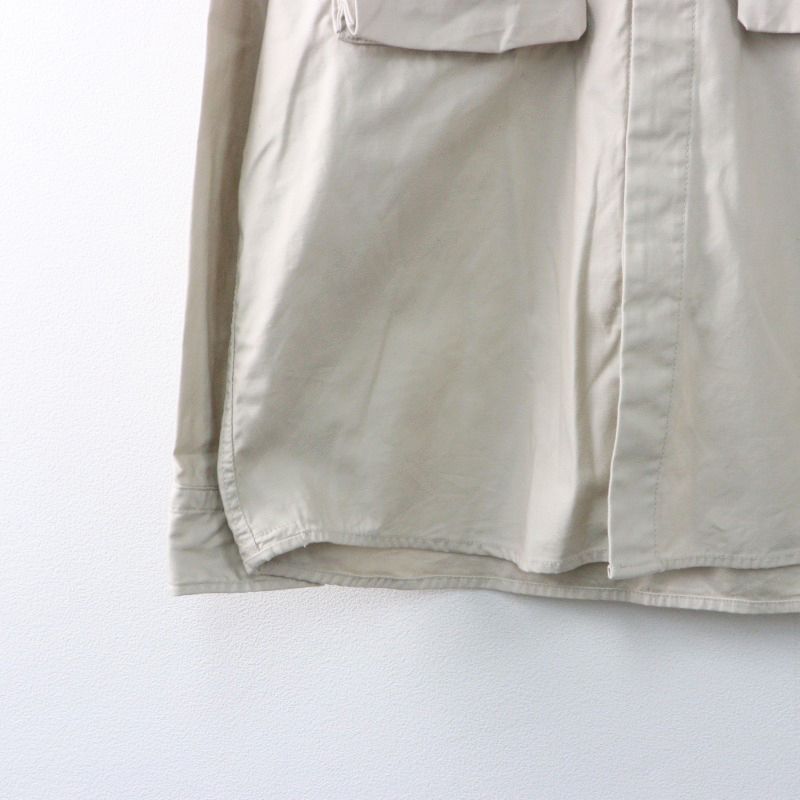 45R 薄バックサテンの908ニームシャツ カーキ　定価4.5万円 45R/45rpm 薄バックサテンの908ニームシャツ 定価45100円 ユニセックス