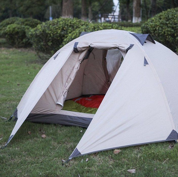 テント 2人用 ソロテント 軽量 4シーズン 二重層耐水圧3000MM 防水 登山テント スカート付き 防雨 防風 防寒 キャンプ アウトドア 簡単設営