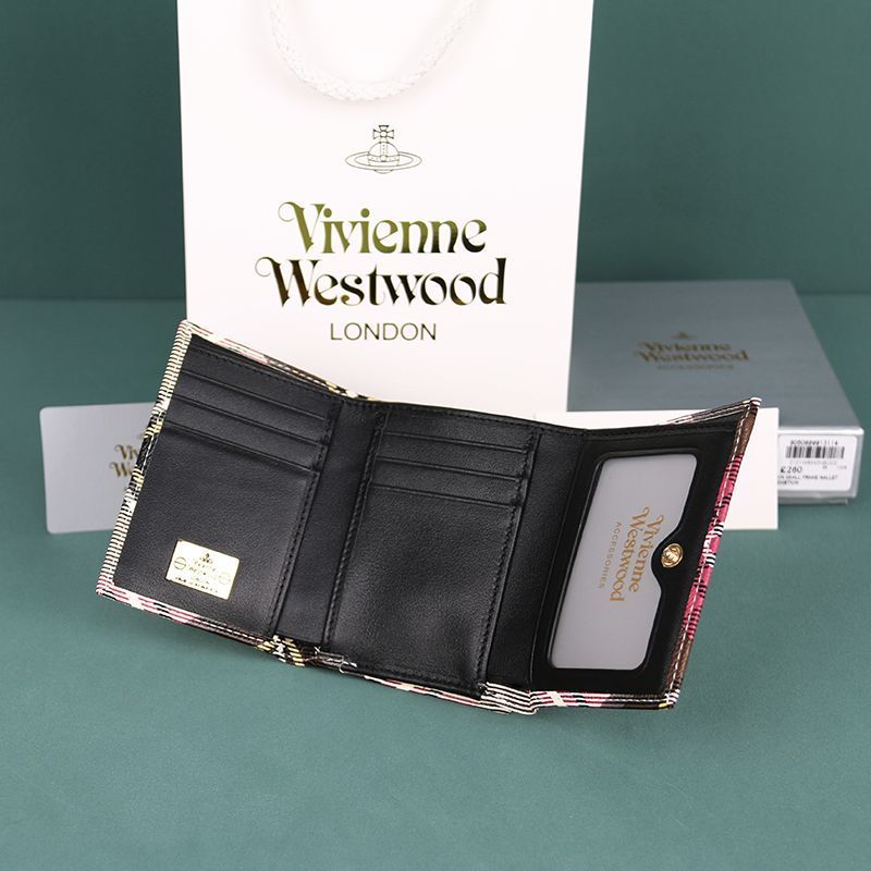 【おまけ付】 Westwood Vivienne 新品 三つ折り財布 ヴィヴィアン チェック柄 小物