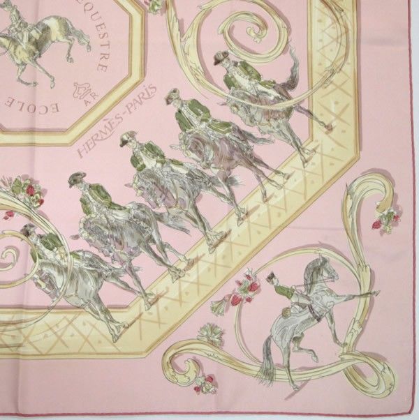 HERMES CARRES 90 DAIMYO カレ スカーフ 大名 ピンク エルメス カレ90 DAIMYO PRINCES DU SOLEIL LEVANT 大名 日出る