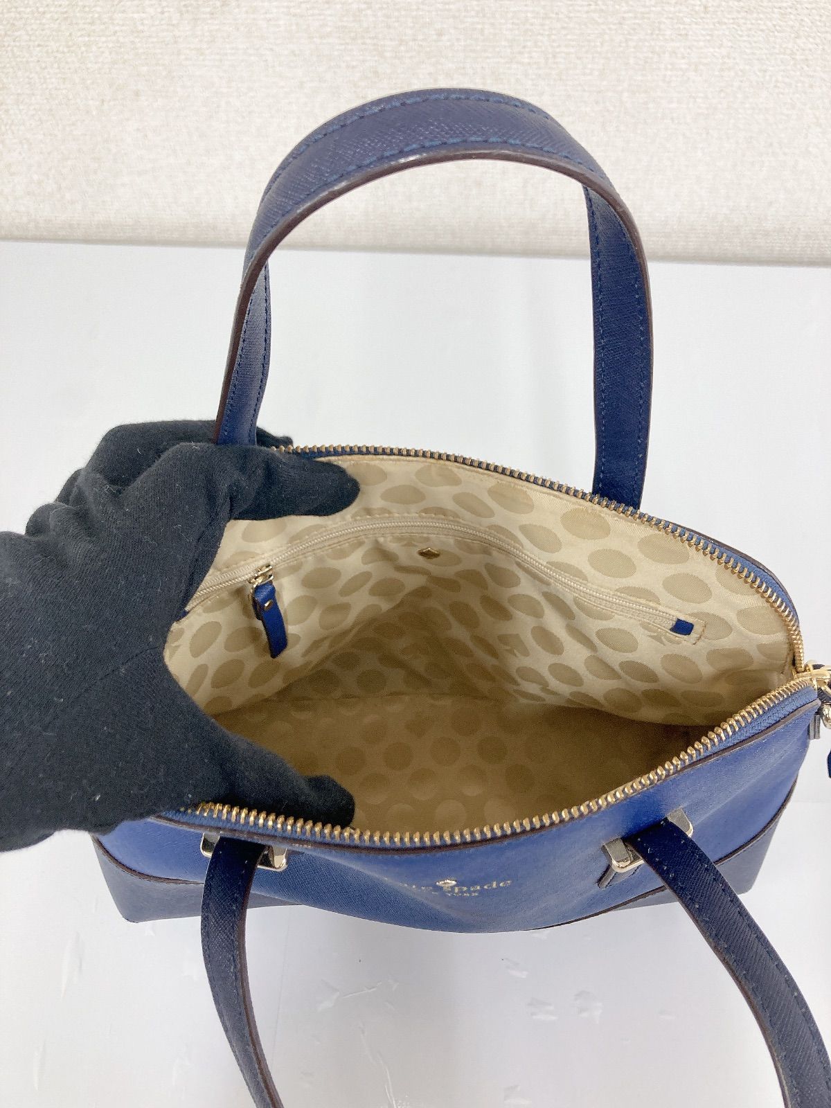 kate spade ネイビー ハンドバッグ 値下げ】 kate spade ネイビー ハンドバッグ タッセル付き
