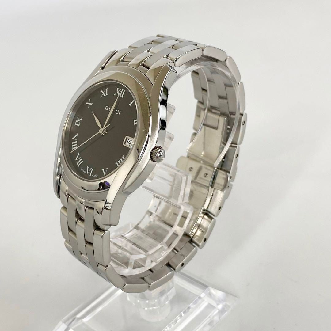 電池交換】グッチ 5500M クォーツ デイト表示 黒 ローマ数字 - メルカリ