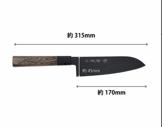 堺 孝行 黒影 V金10号 鎚目 テフロン加工 三徳包丁 和包丁 170mm