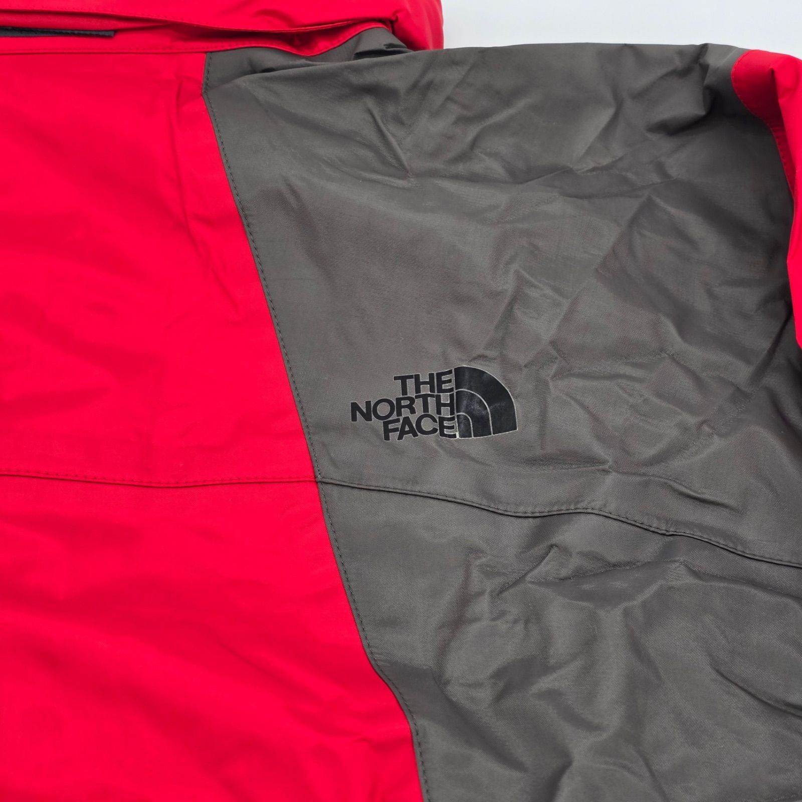  THE NORTH FACE ザ ノース フェイス NP 10206 レインテックス ナイロンジャケット パンツ LL 上下 セットアップ レッド グレー系 GORE TEX 保存袋 レインスーツ(上下セット) 雨具 レインウェア