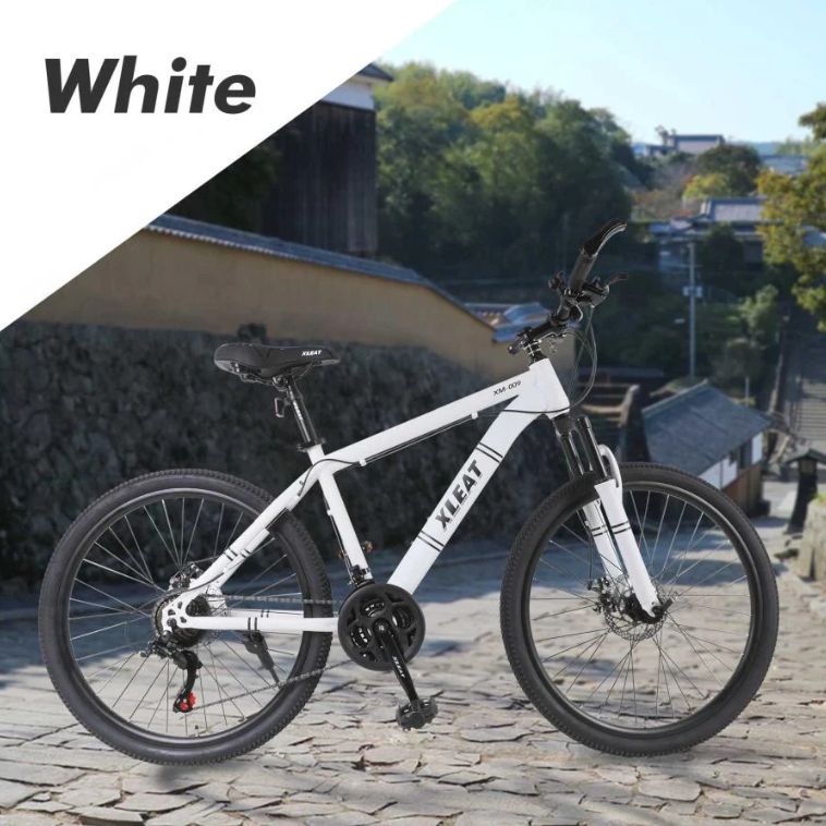マウンテンバイク 26インチ ホワイト ネオン シマノ製 21段変速