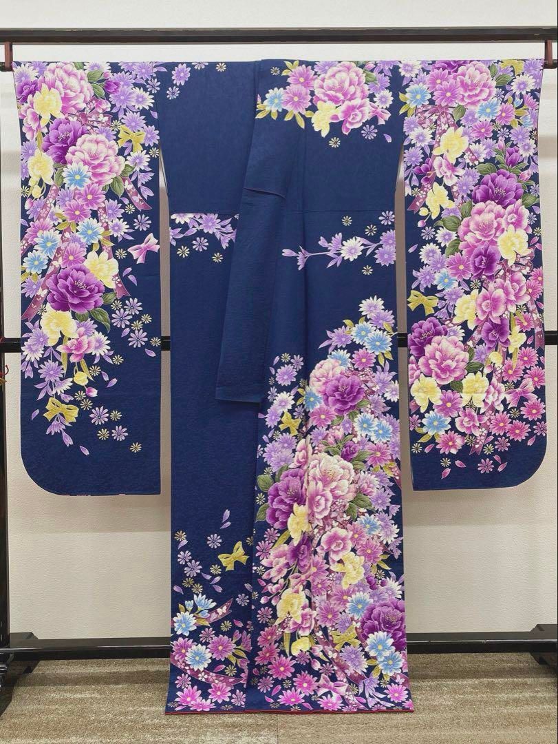 振袖 豪華 ラメ刺繍 金彩 紋意匠 牡丹 身丈161cm 撥水加工済 - メルカリ