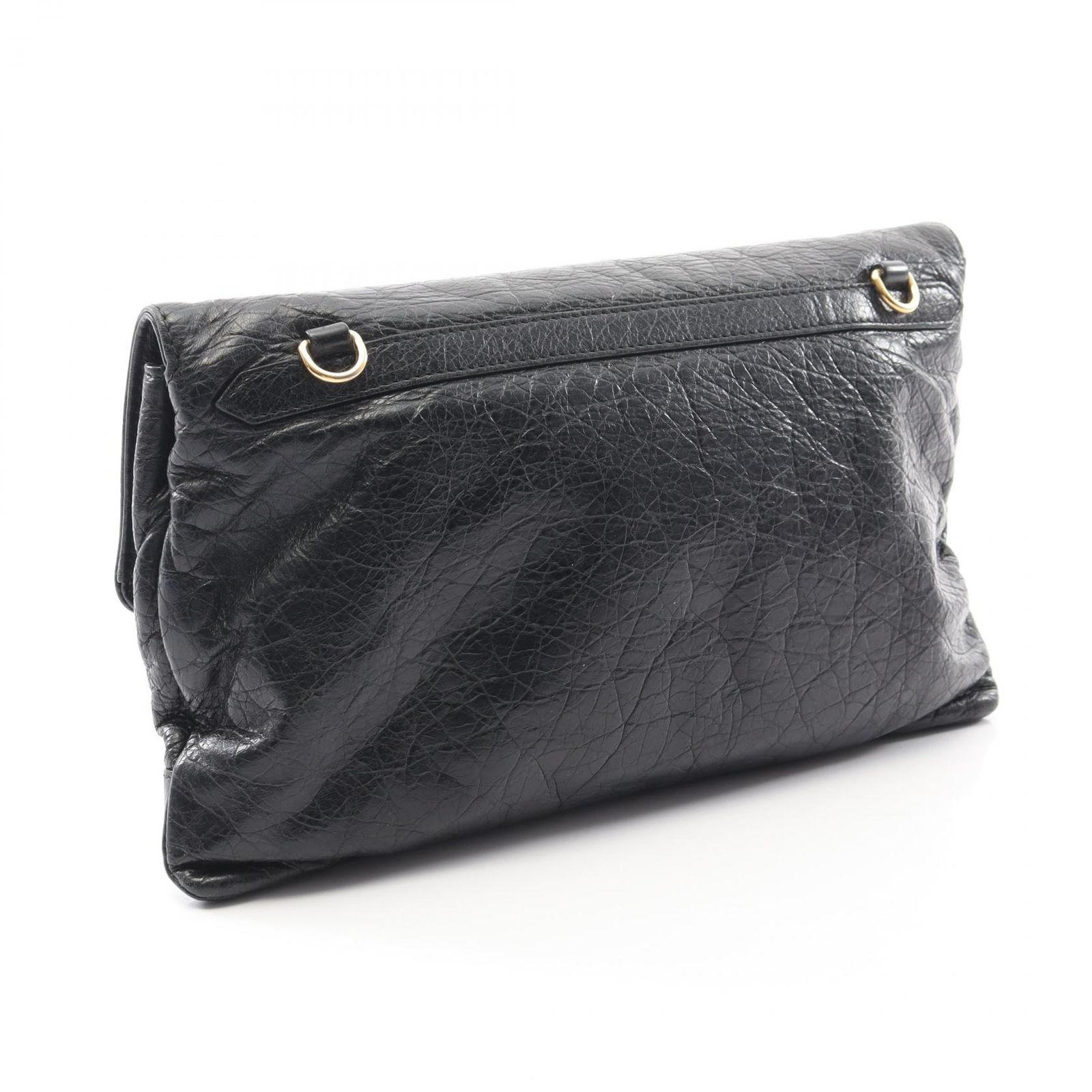 バレンシアガ BALENCIAGA セカンドバッグ クラッチバッグ クラシック エンベロープ 438768 ブラック レザー クラシック エンベロープ レディース Used B