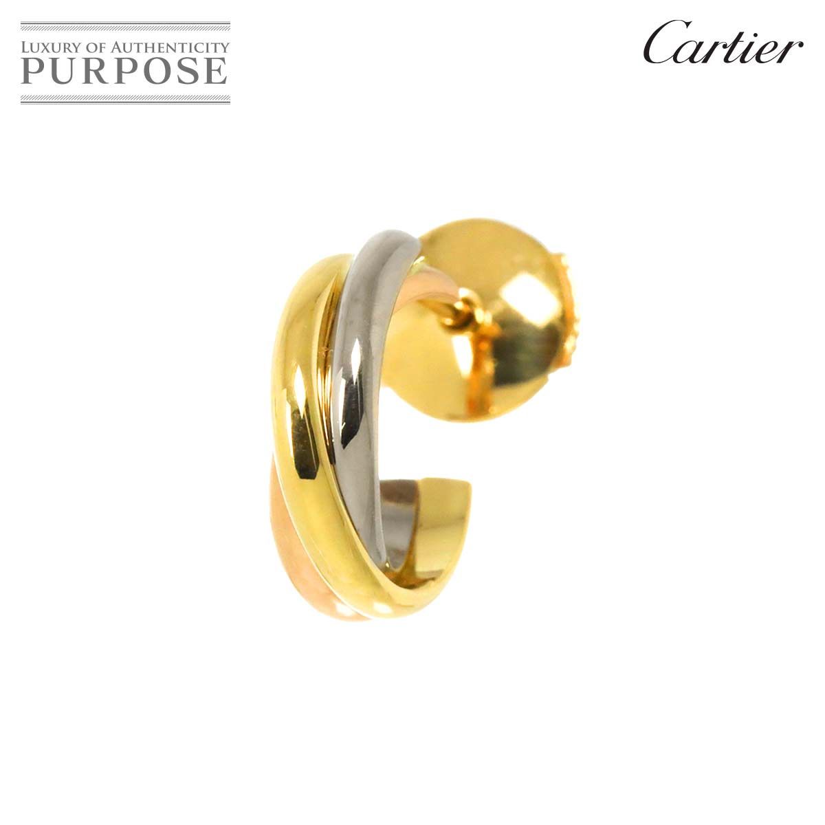 カルティエ Cartier トリニティ ピアス K18 YG WG PG 750 フープ