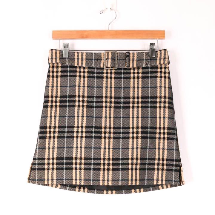 バーバリーブルーレーベル ミニスカート ノバチェック ウエストベルト  