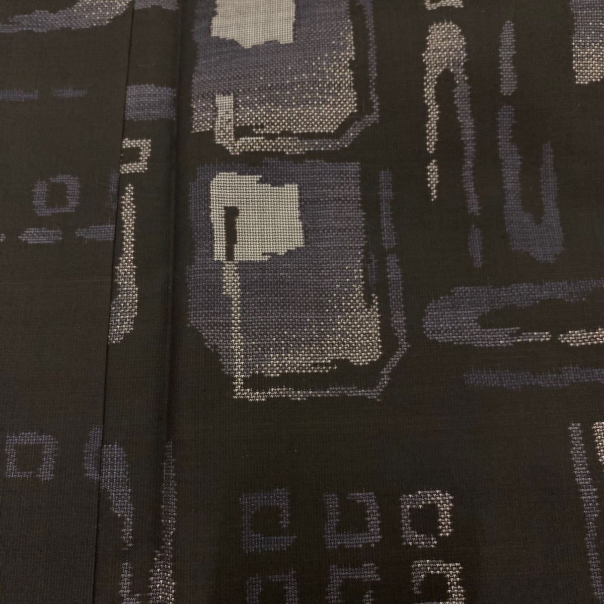 大島紬 身丈171.5cm 裄丈72cm L 袷 純泥染 ほていや 証紙 幾何学模様  