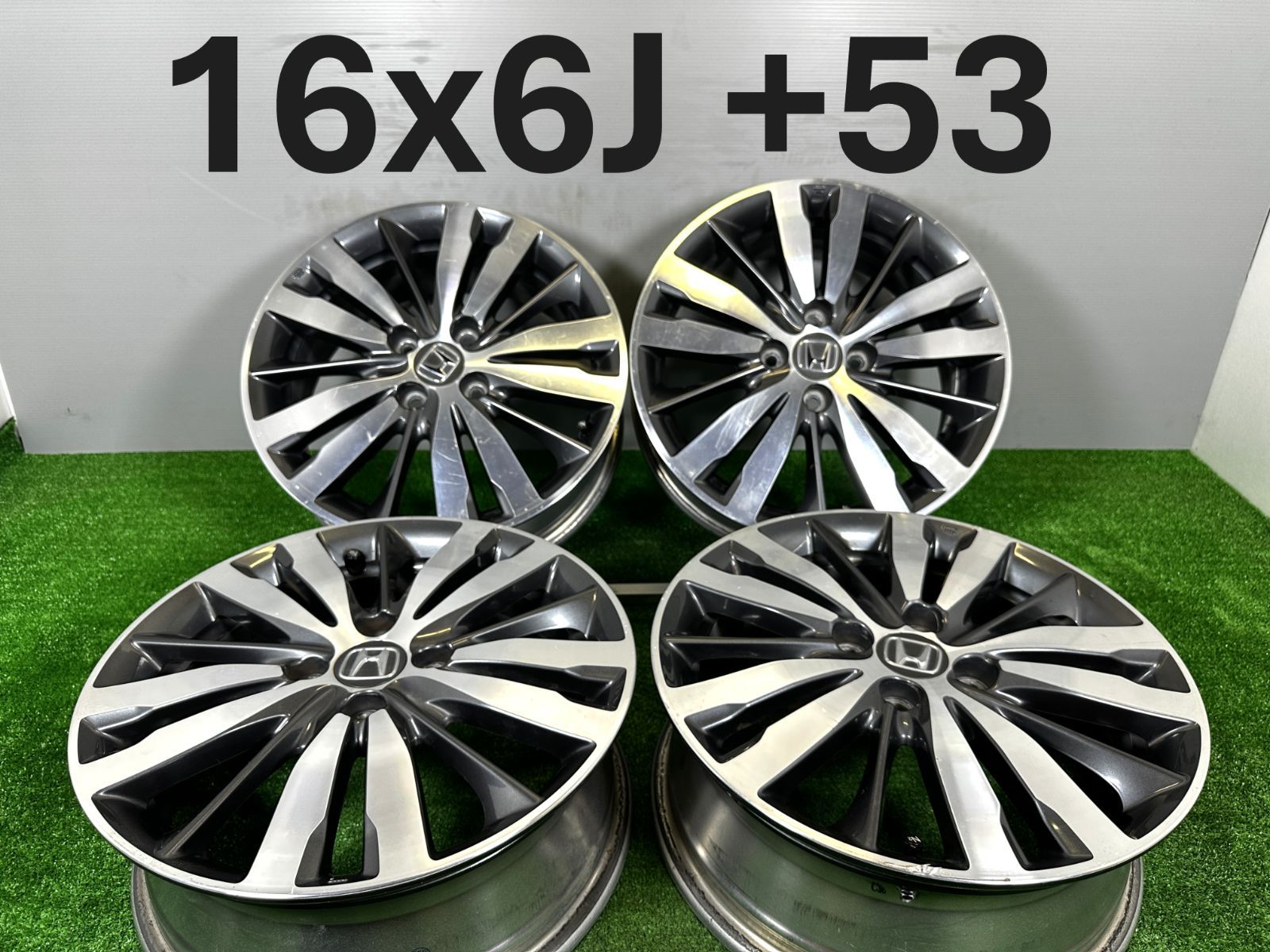 送料無料 16x6J 53 4穴 PCD100 ホンダ純正 4本 アルミホイール TA296