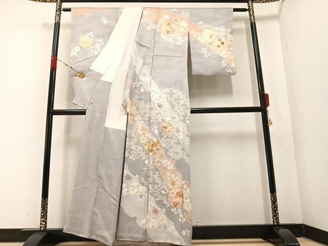 平和屋着物●訪問着　友禅　道長花車文　正絹　逸品　AABA8256ck 平和屋着物○訪問着 友禅 道長花車文 正絹 逸品 AABA8256ck 平和屋着物